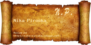 Nika Piroska névjegykártya